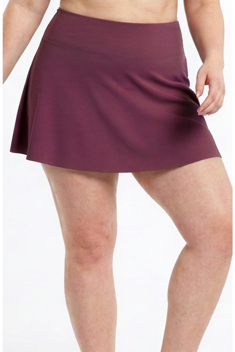 Short Swim Skort With Shorts, Alternate, color, Purple Haze