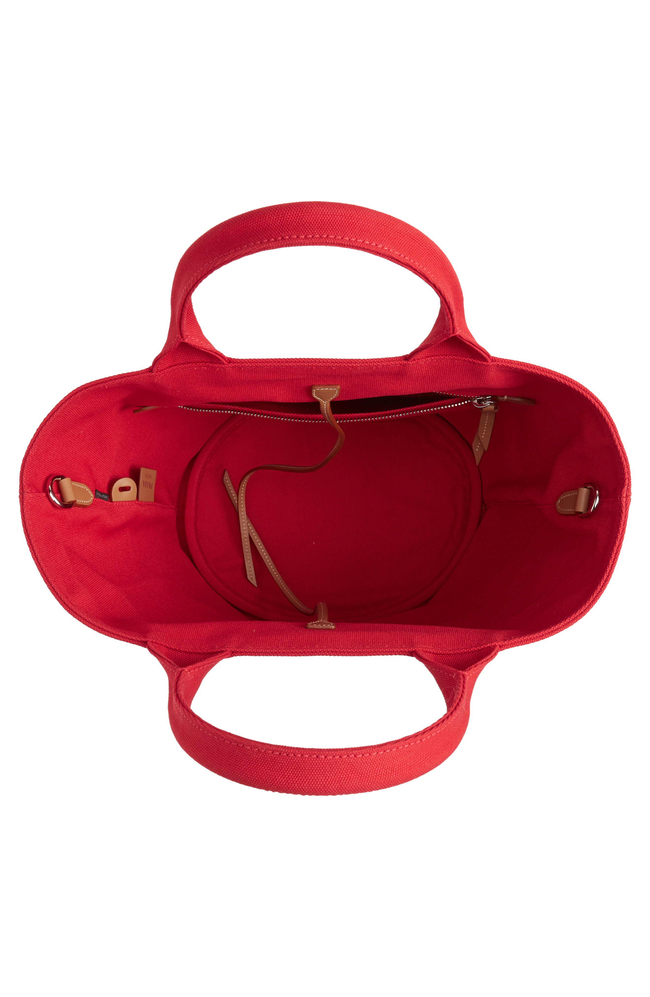 Prada Canapa Round Canvas Tote, Alternate, color, 