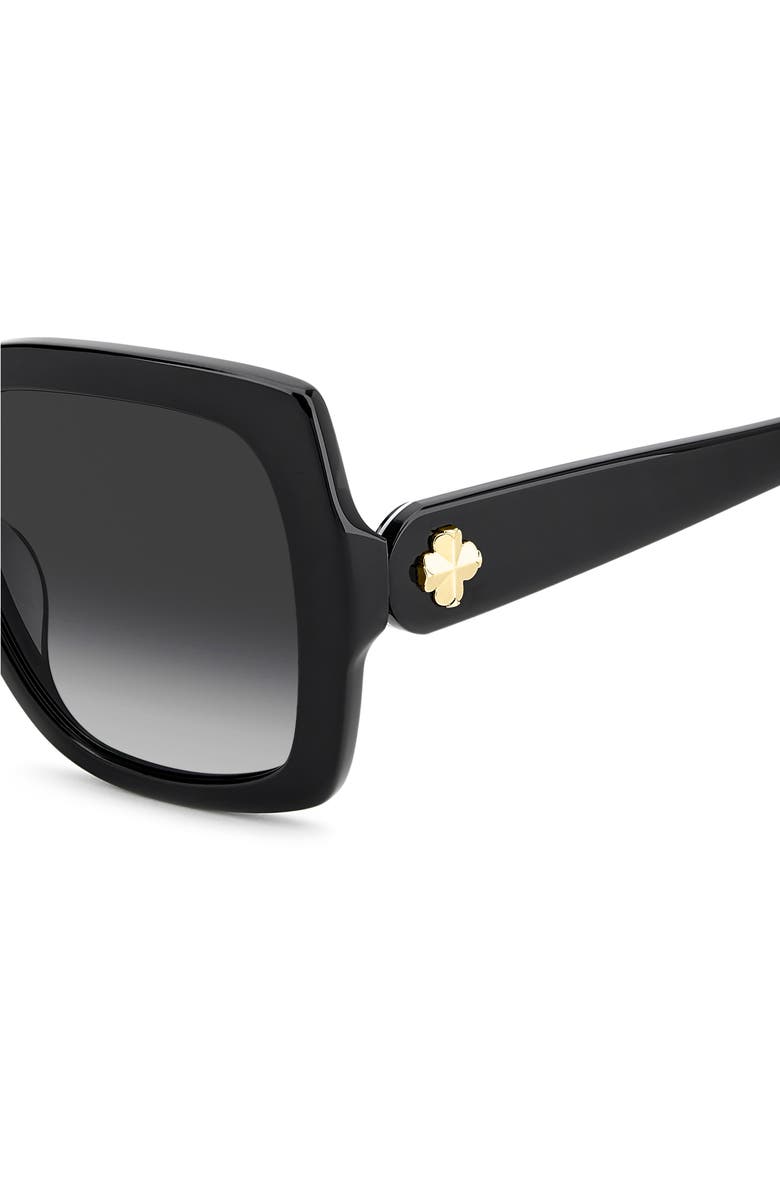 Kate Spade New York amaya 55mm polarized square sunglasses, Alternate, color, Black Pattern Black/ Grey