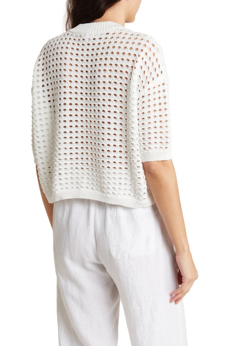 DR2 by Daniel Rainn Openwork Cotton Sweater, Alternate, color,