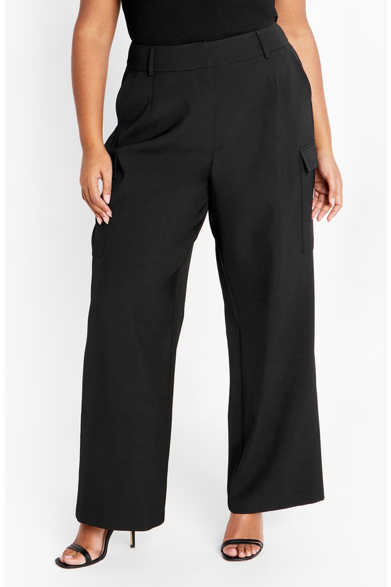 Karter Wide Leg Cargo Pants, Main, color, BLACK