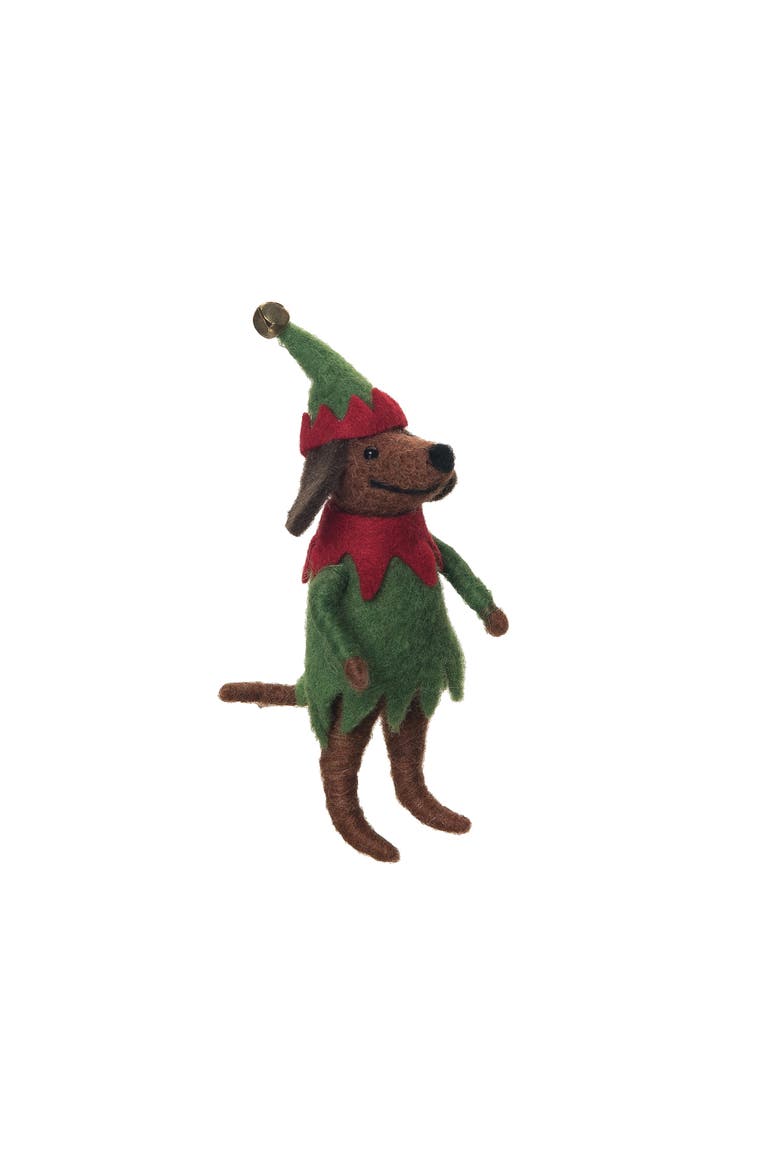 Dog Elf Figurine, Main, color, Green