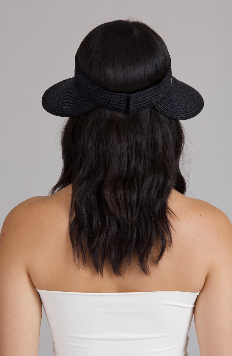 Eugenia Kim Trixie Wide Brim Packable Visor, Alternate, color, Black