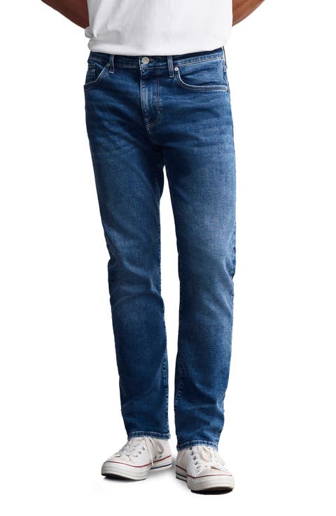 Bridge Straight Leg Stretch Jeans (Mid Brushed Denim)
