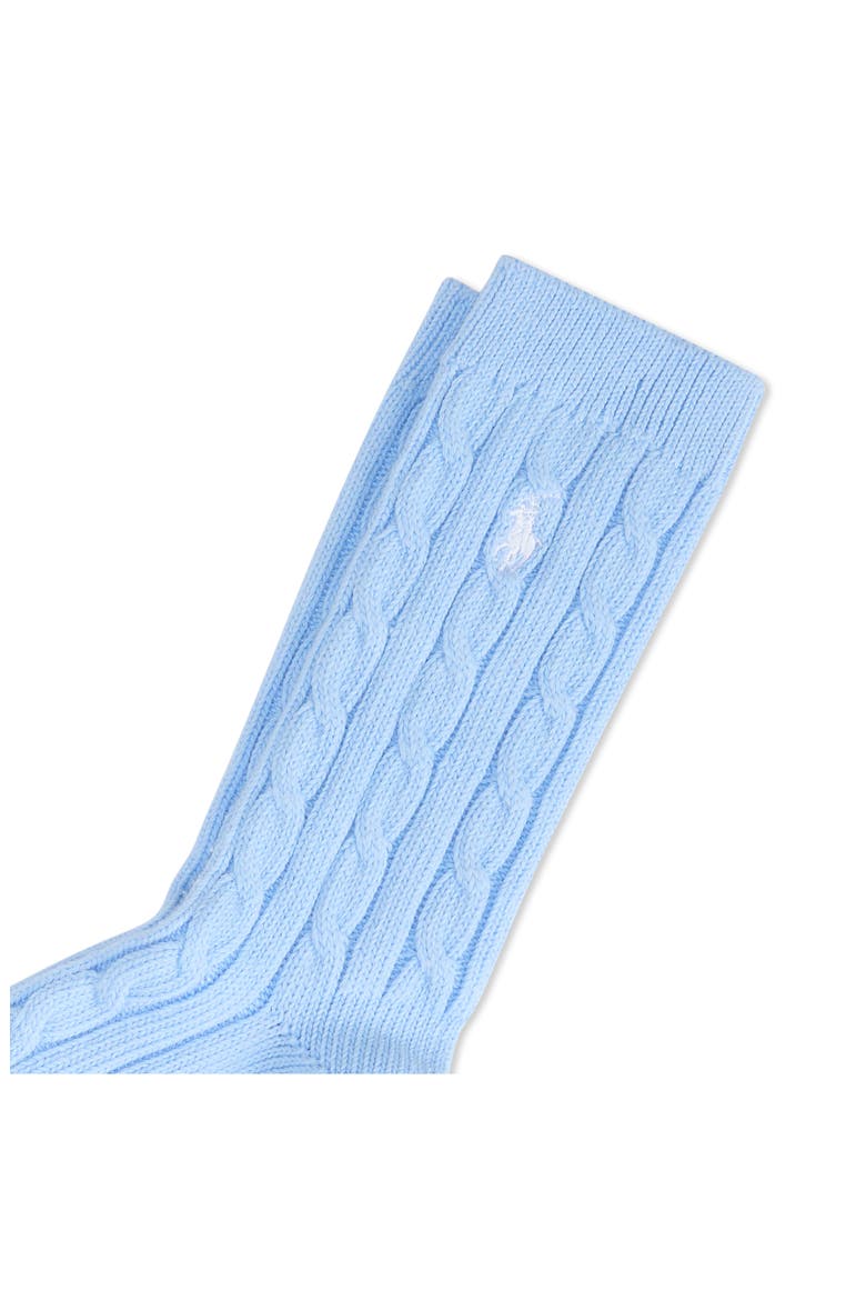 Seasonless Cable Crew Socks, Alternate, color, LIGHT BLUE