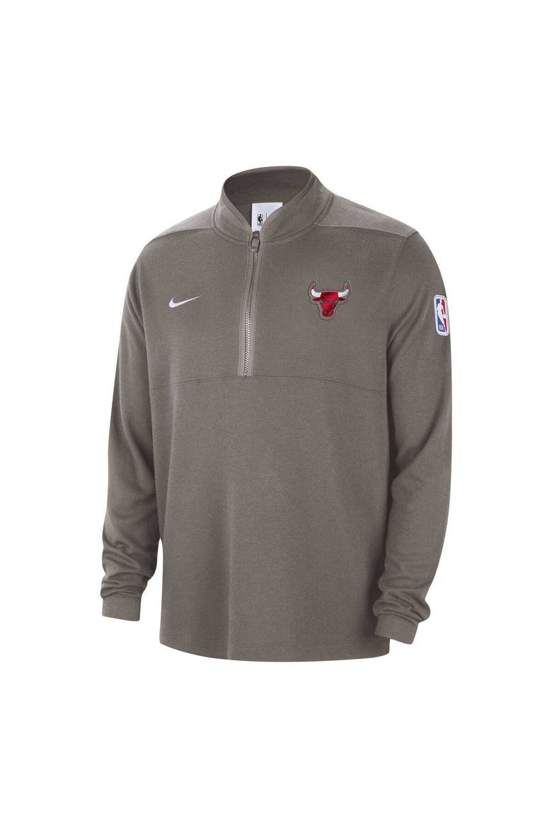 Men's Nike Olive Chicago Bulls Authentic Performance Half-Zip Jacket, Alternate, color, Olive