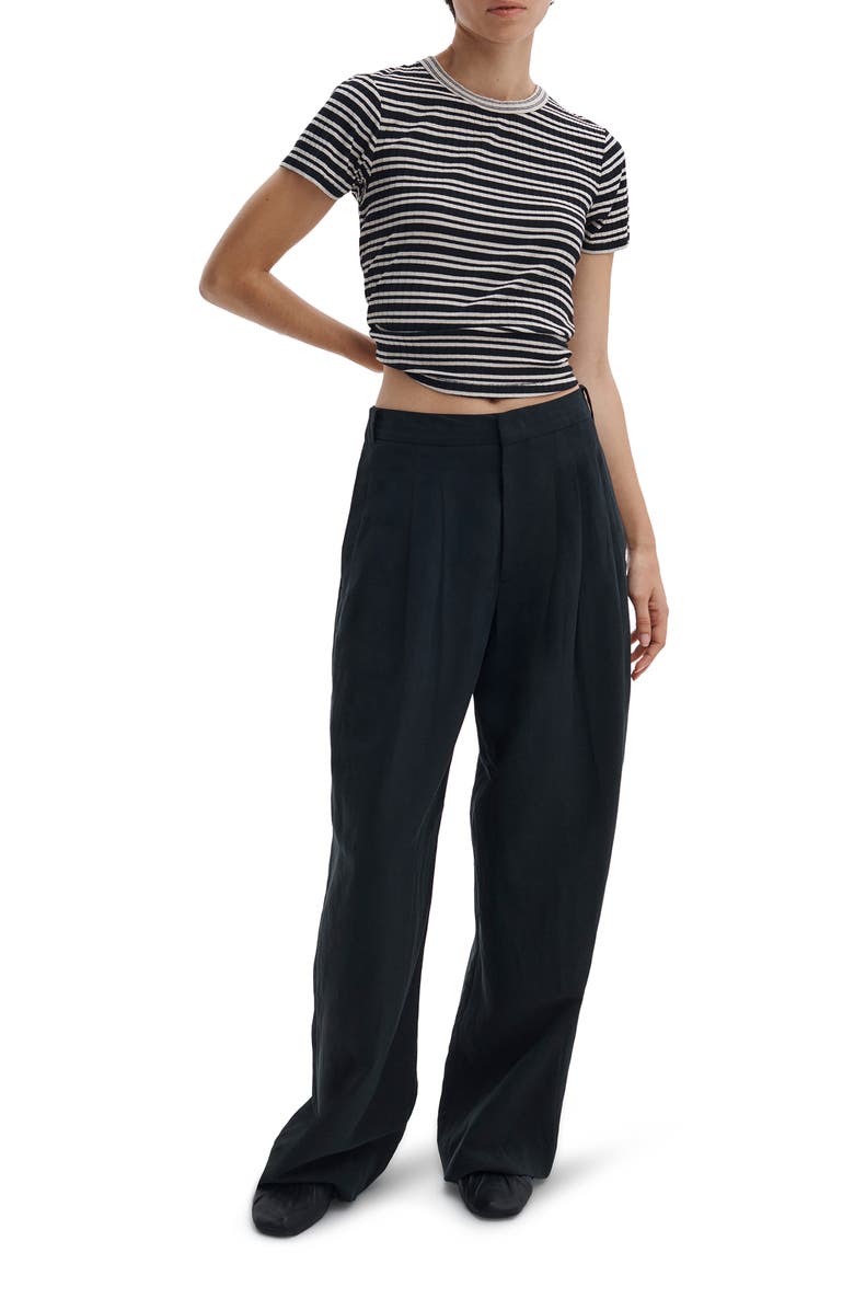 rag & bone Luca Rib Stripe T-Shirt, Alternate, color, Ivory/Black Multi