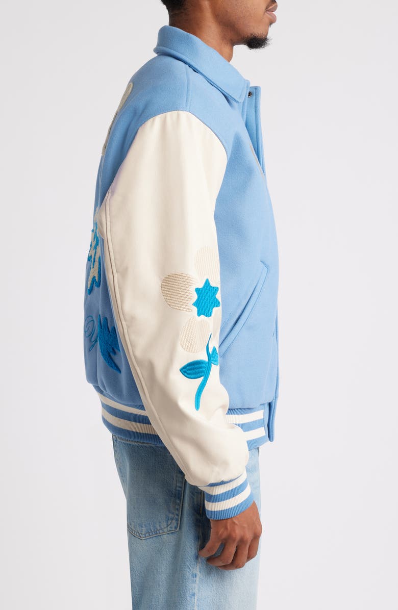PacSun New York Bones Oversize Varsity Jacket, Alternate, color,