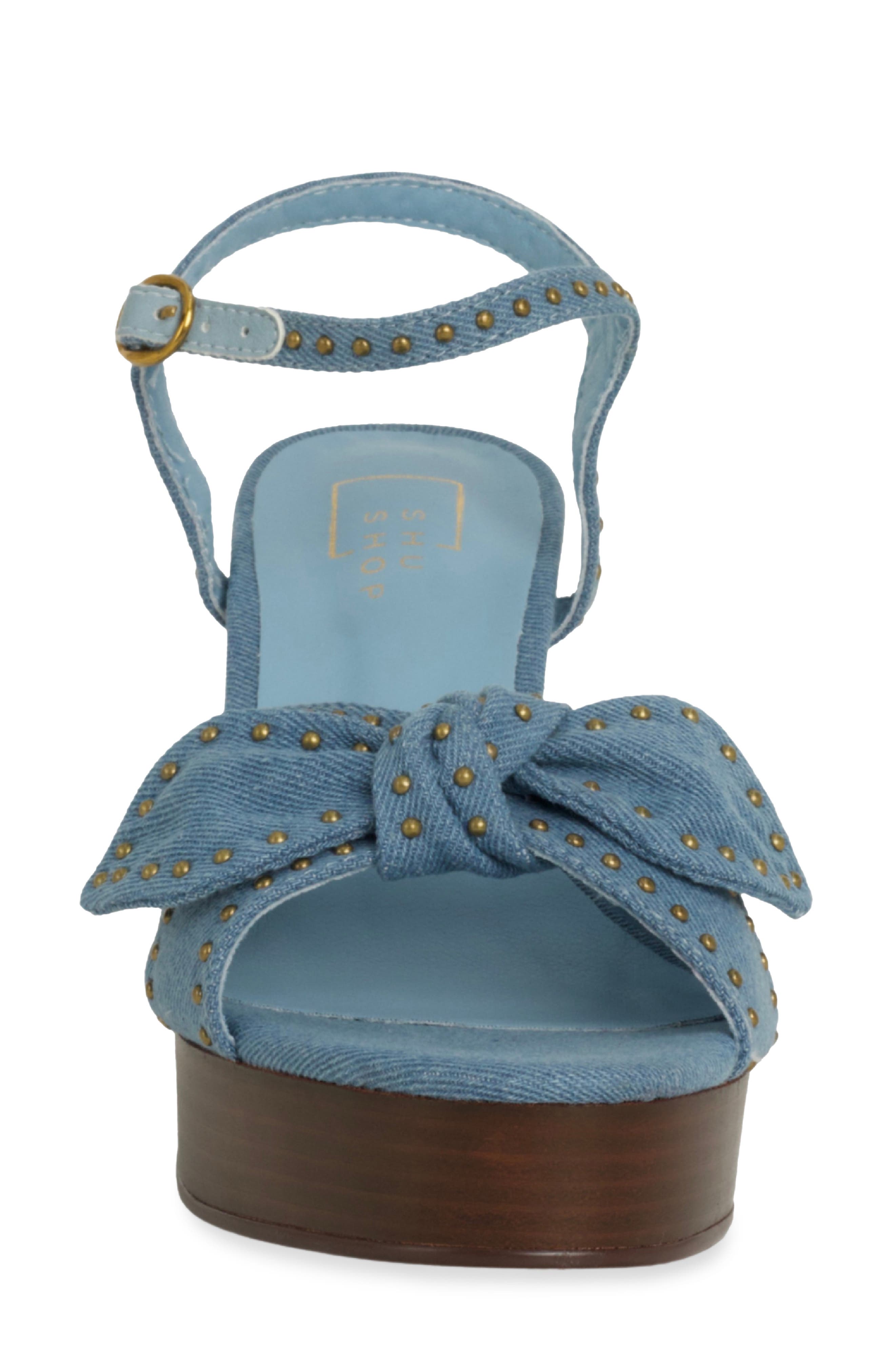 Etta Studded Platform Sandal, Alternate, color, LIGHT DENIM