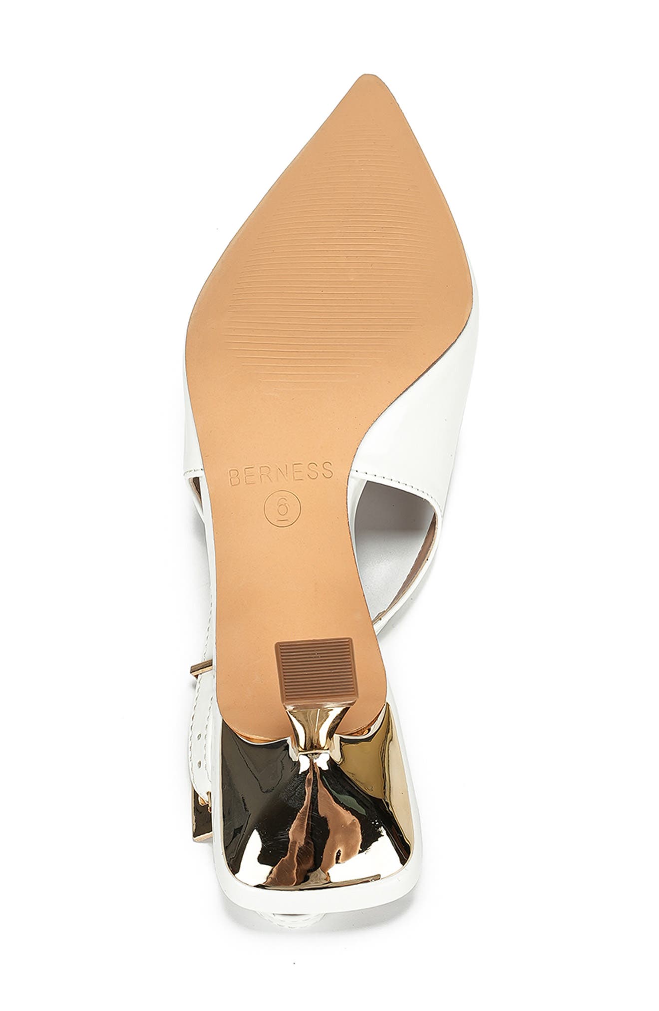 BERNESS Cassandra Pointed Toe Slingback Pump, Alternate, color, White