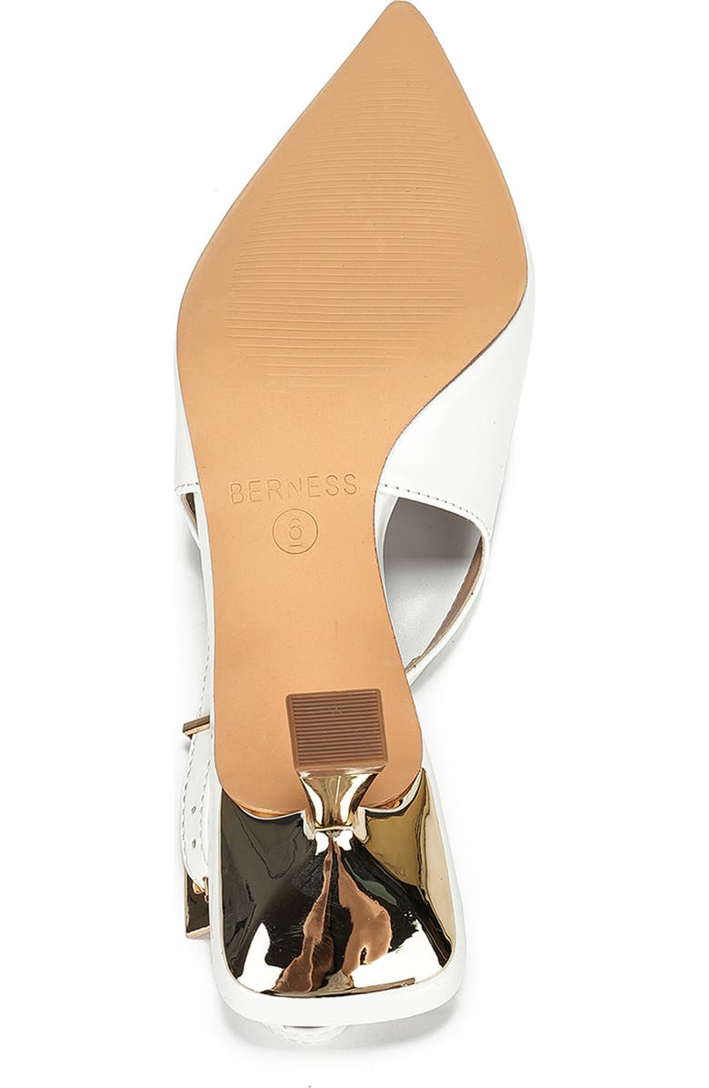 BERNESS Cassandra Pointed Toe Slingback Pump, Alternate, color, White