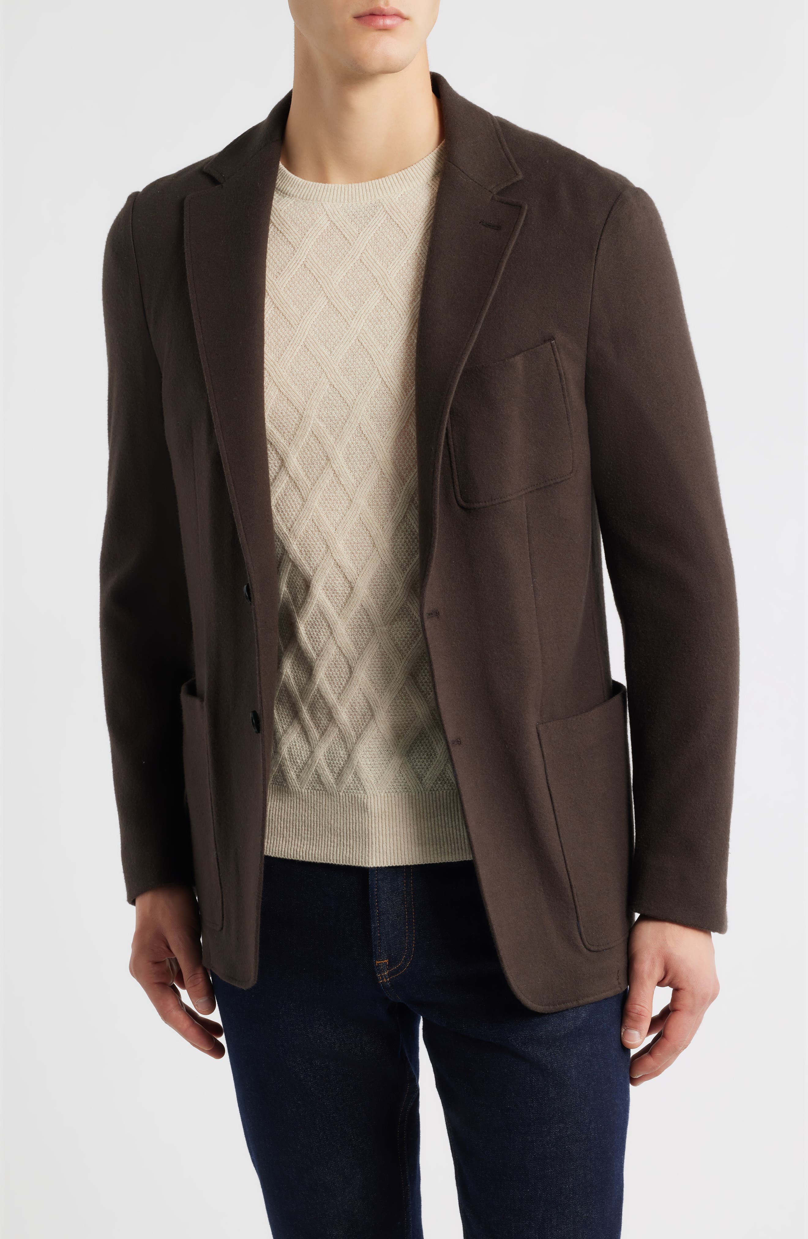 Canali Trim Fit Cotton & Cashmere Jacket