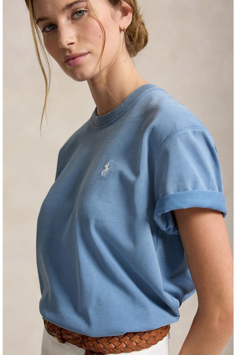 Logo Graphic Jersey Tee, Alternate, color, CAMP BLUE