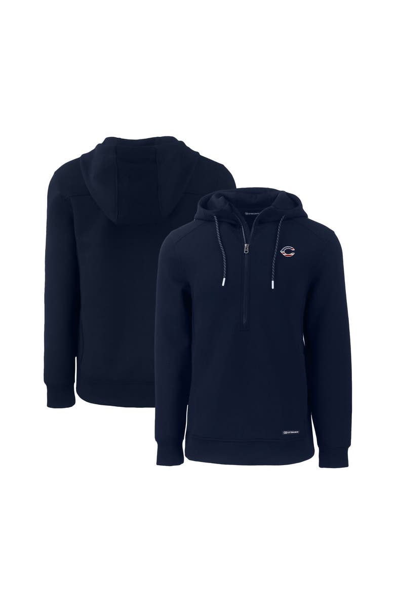 Cutter & Buck Men's Cutter & Buck Navy Cincinnati Reds Stars & Stripes Roam Eco Half-Zip Recycled Pullover Hoodie, Main, color,