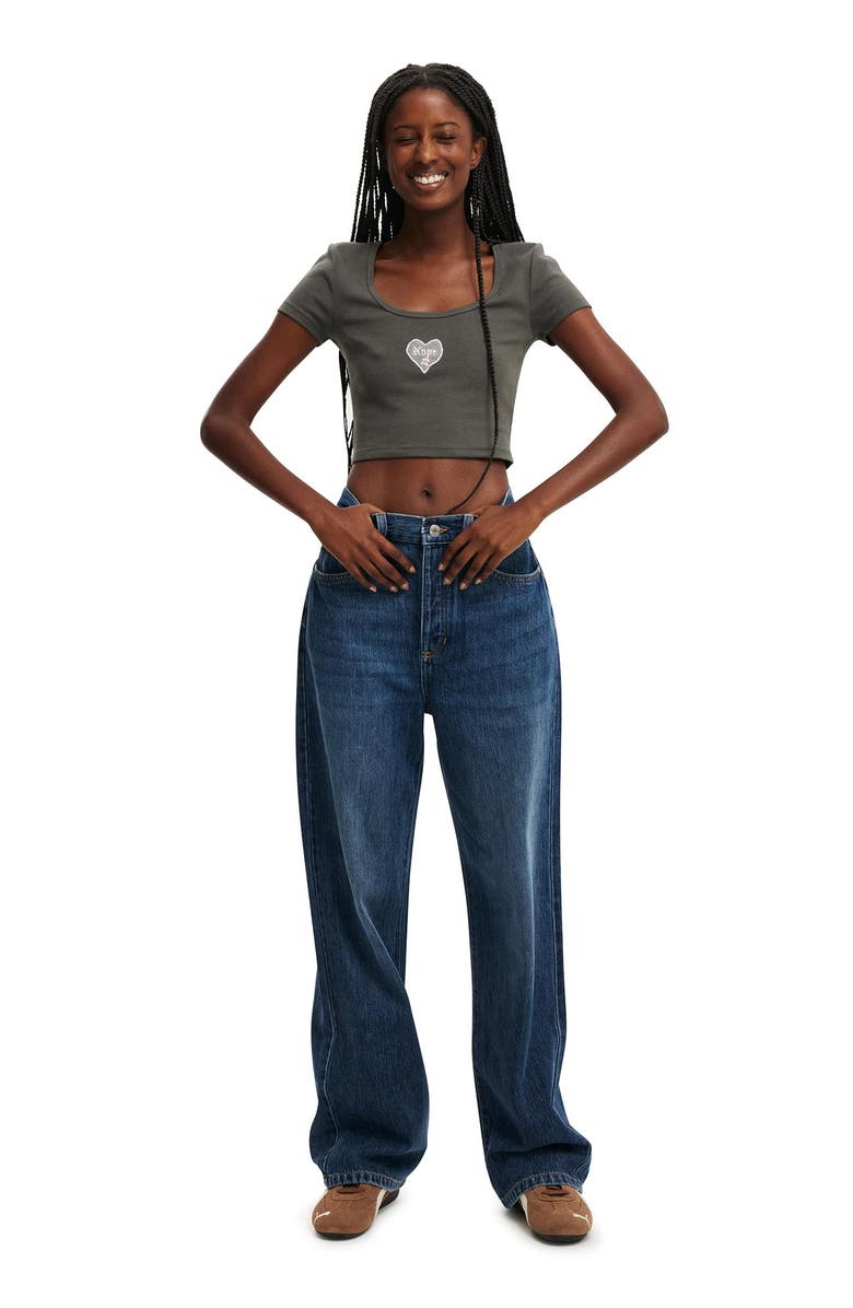 Cotton On Women's Scooped Crop Rib Tee, Alternate, color, 