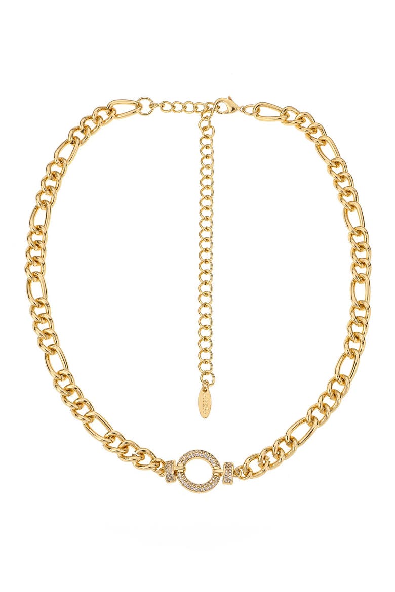 Eternity Crystal Circle Chain Link Necklace, Main, color, GOLD