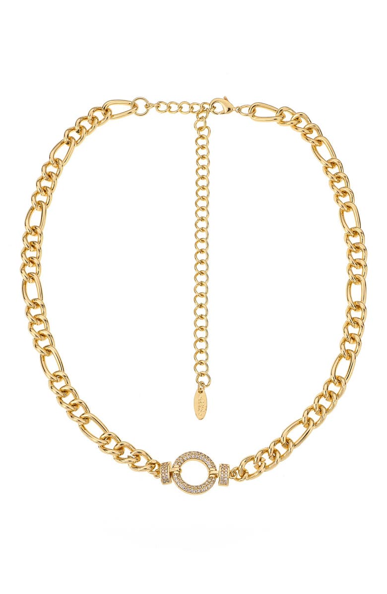 Ettika Eternity Crystal Circle Chain Link Necklace, Main, color, 