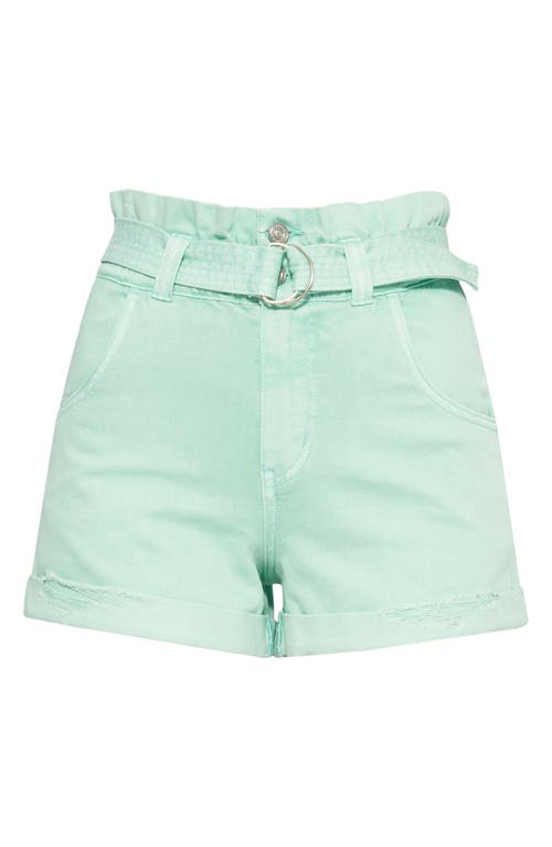 Bayeas Belted High Waist Denim Shorts In White