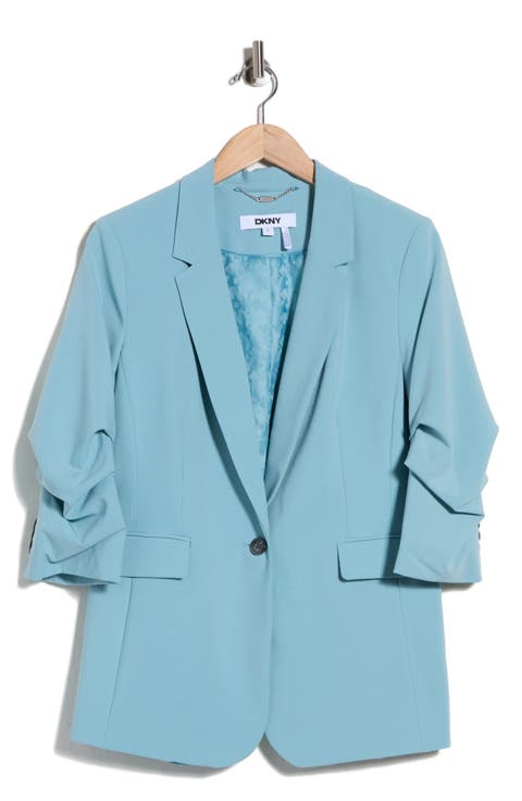 Ruched Sleeve Blazer