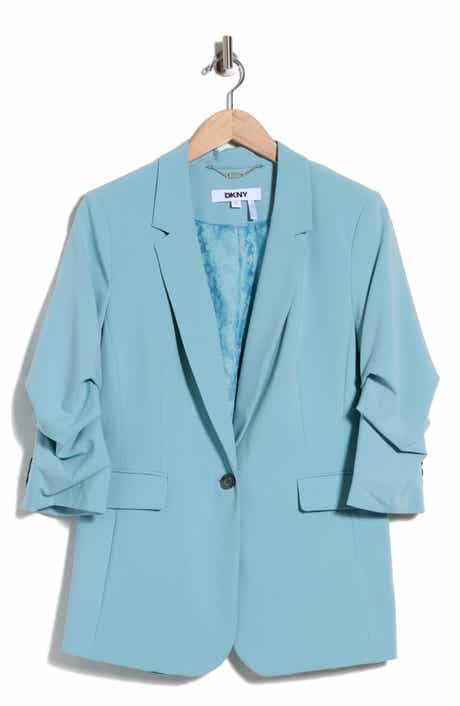 DKNY Ruched Sleeve Blazer