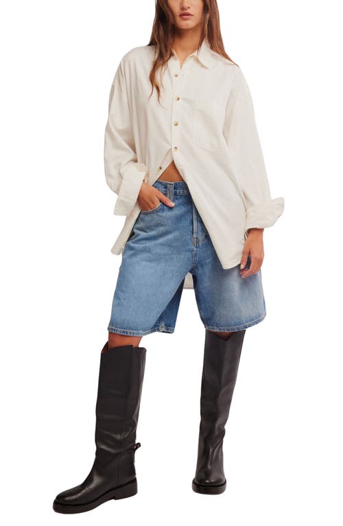 Shop Free People Montana Denim Bermuda Shorts In Haven