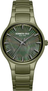 Kenneth Cole New York Green Mother-of-Pearl Dial Bracelet Watch, 34mm