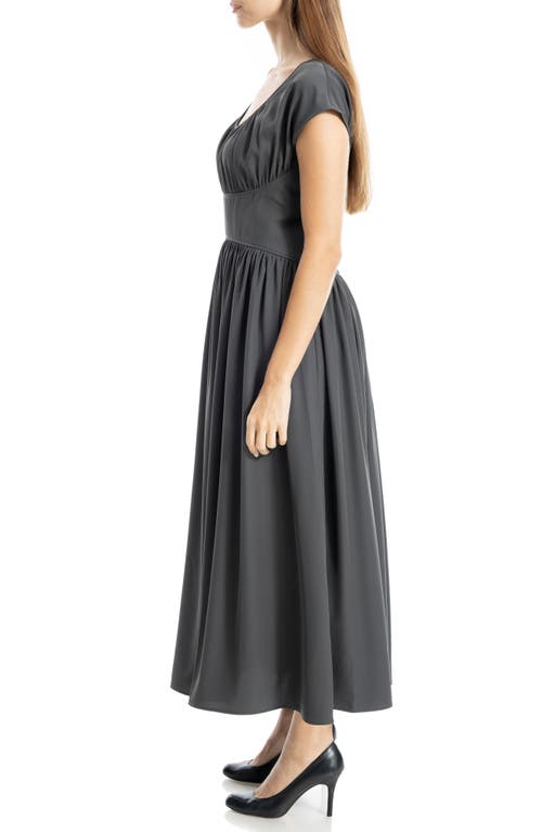Max Studio Front Keyhole Maxi Dress In Gray