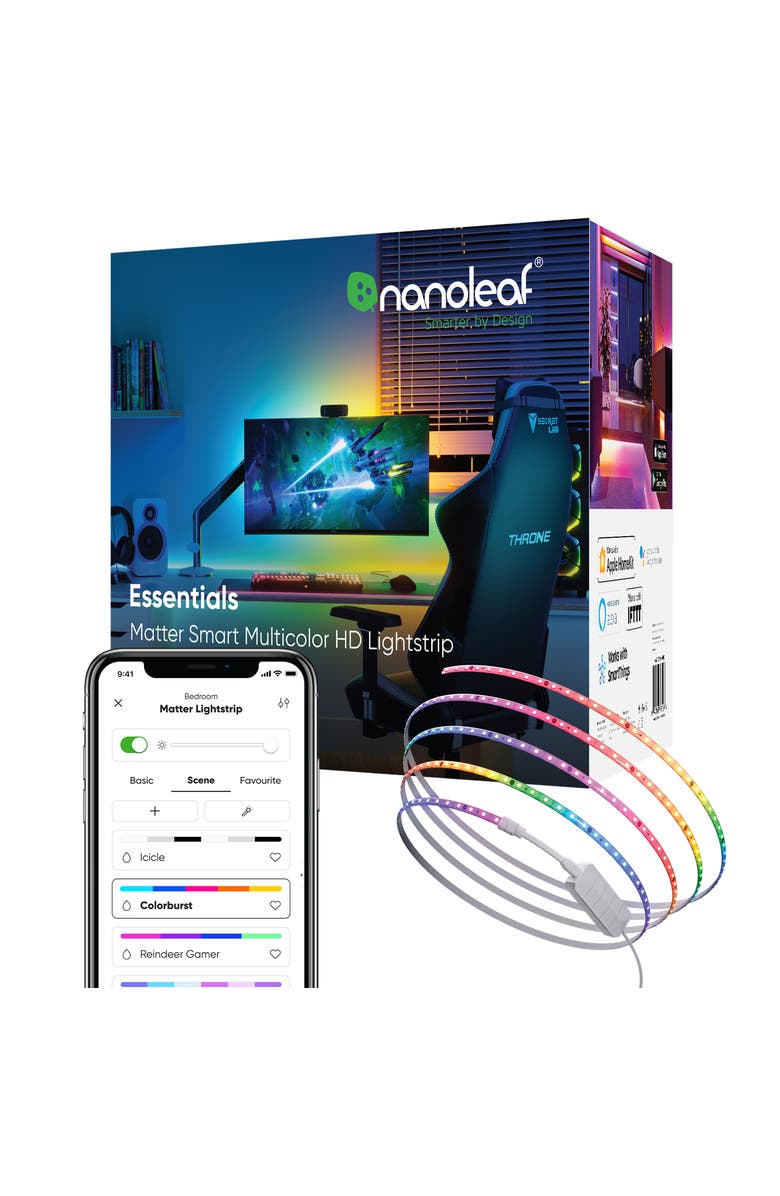 Nanoleaf Matter Smart Multicolor HD Lightstrip 16.4ft, Main, color, Multicolor