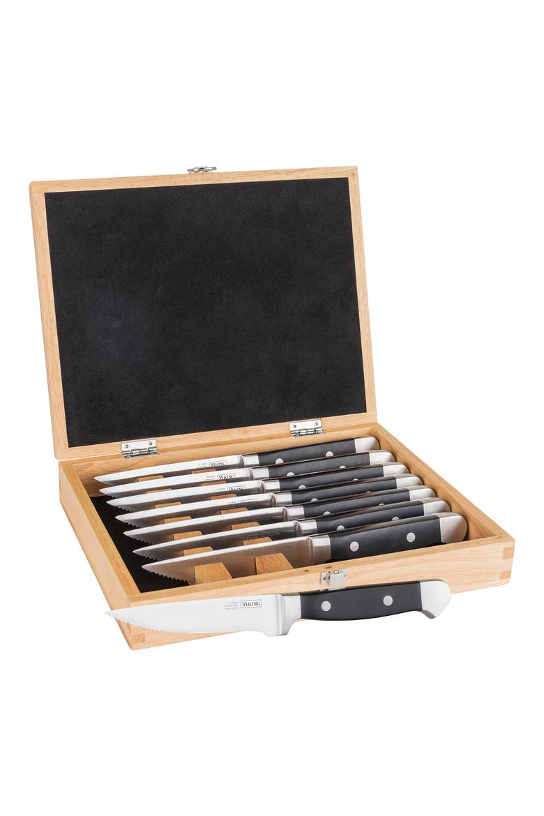 8-Piece Steak Knife Set, Main, color, BLACK