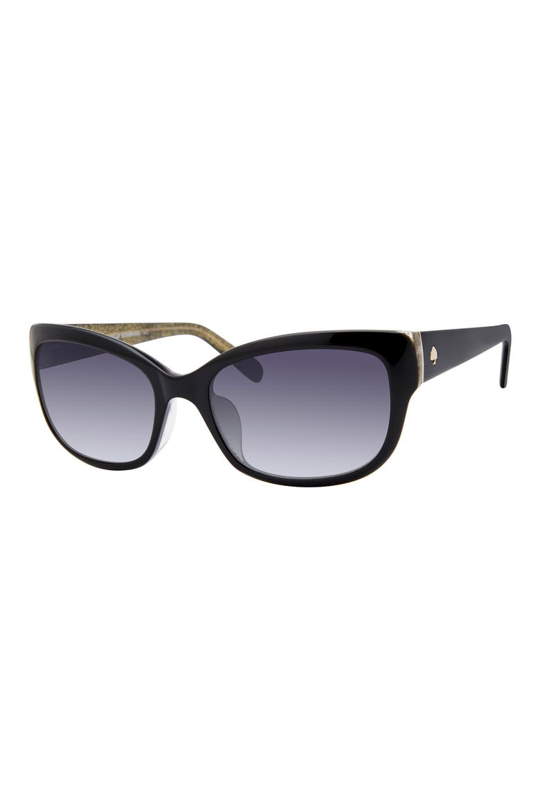 53mm johanna square sunglasses, Alternate, color, BLACK GLITTER
