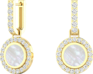 Everlee Mother of Pearl Detachable Earrings Lab Diamond in 14K Gold