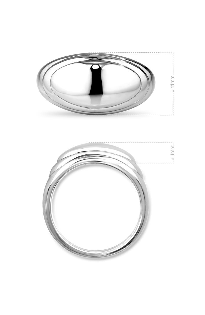 DEVATA Contour-lined Dome Ring in Rhodium Plated Sterling Silver, Alternate, color, Silver