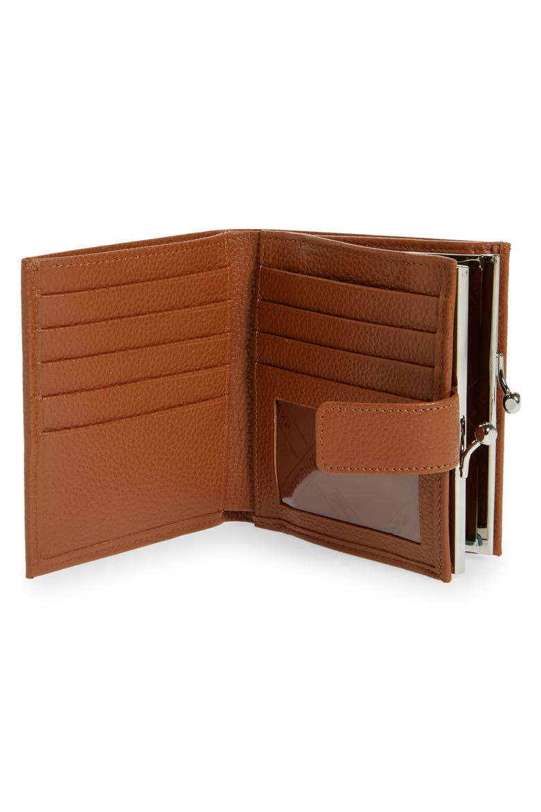 'Le Foulonne' Pebbled Leather Wallet, Alternate, color, CARAMEL
