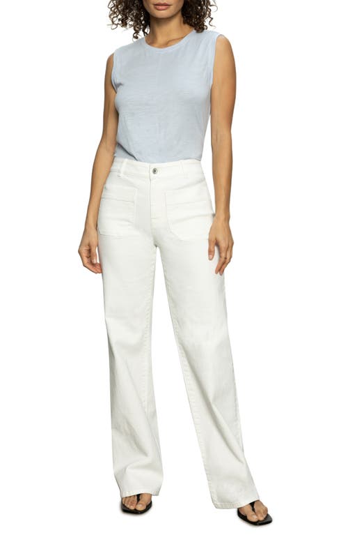 Sanctuary The Marine Patch Pocket Wide Leg Jeans In Bleached White