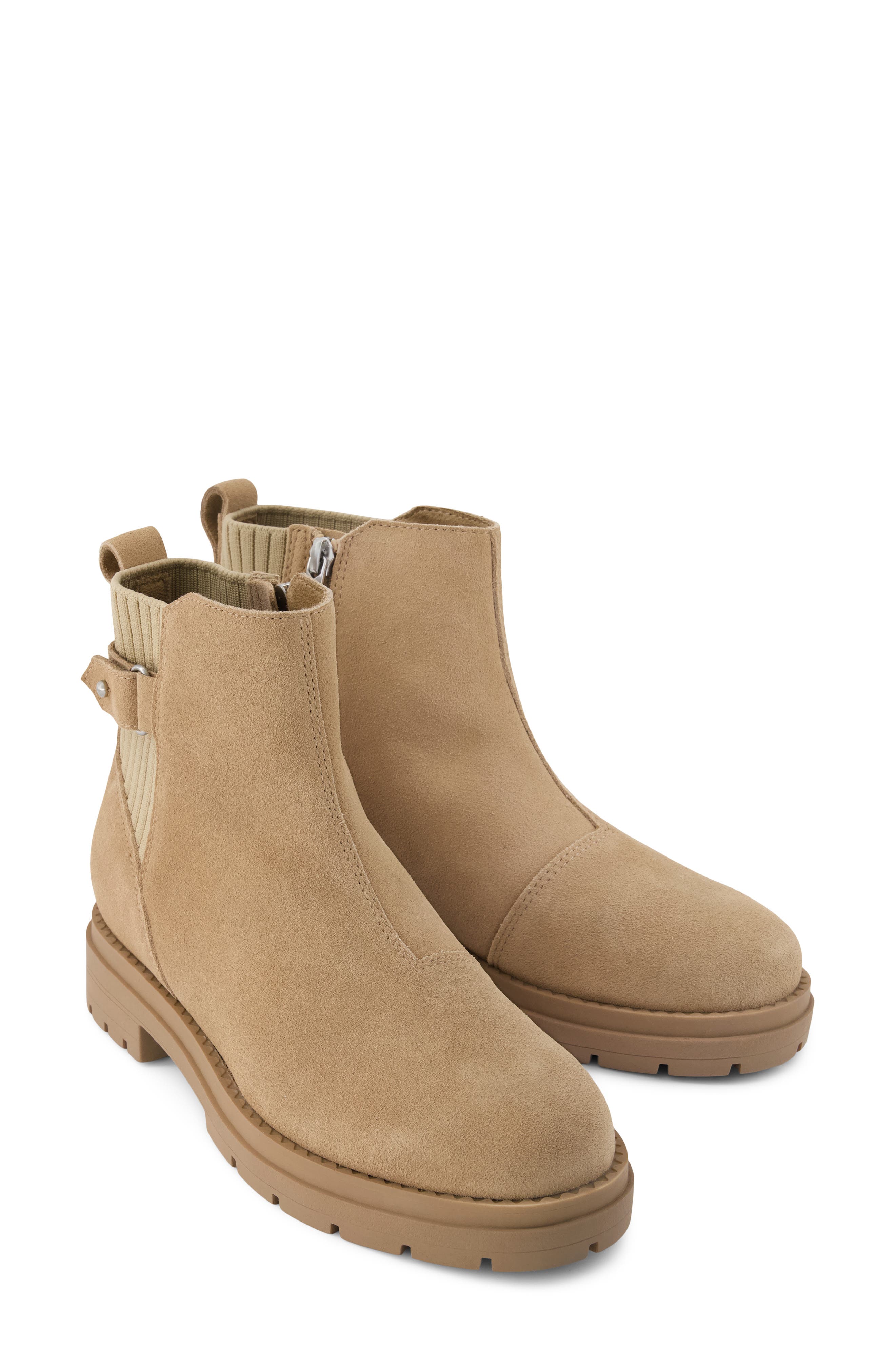 Leather Chelsea Bootie, Alternate, color, MEDIUM BEIGE