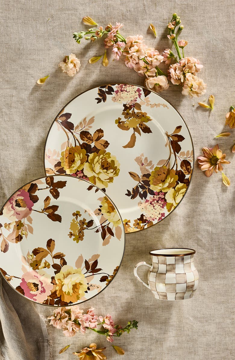 MACKENZIE CHILDS Wild Rose White Charger Plate, Alternate, color, Wild Rose