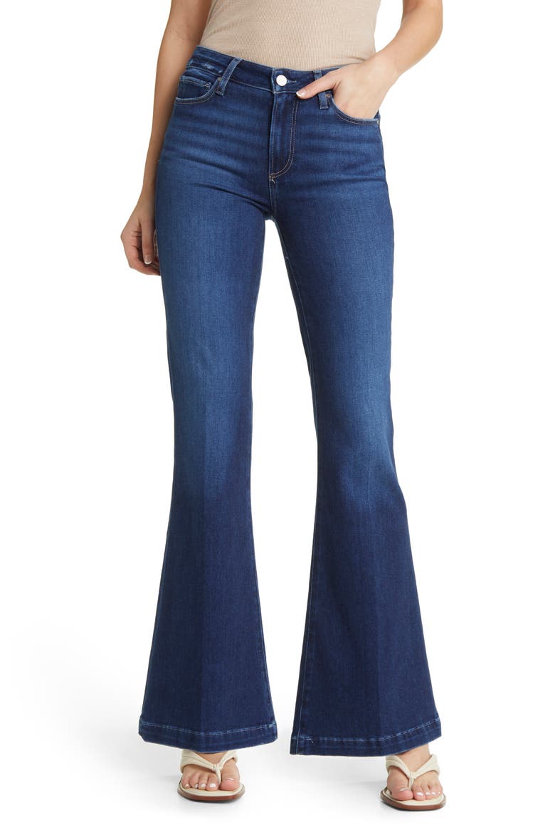 Genevieve High Waist Flare Jeans, Main, color, BEAMING MOON DISTRESSED