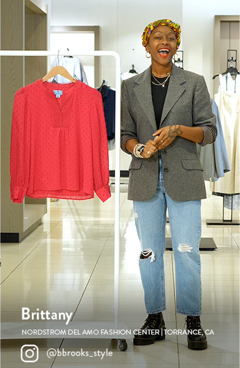 Clip Dot Long Sleeve Blouse, sales video thumbnail