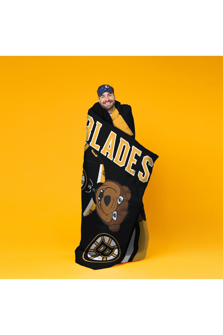 Boston Bruins Blades Mascot 60" x 80" Raschel Throw Blanket, Alternate, color, None