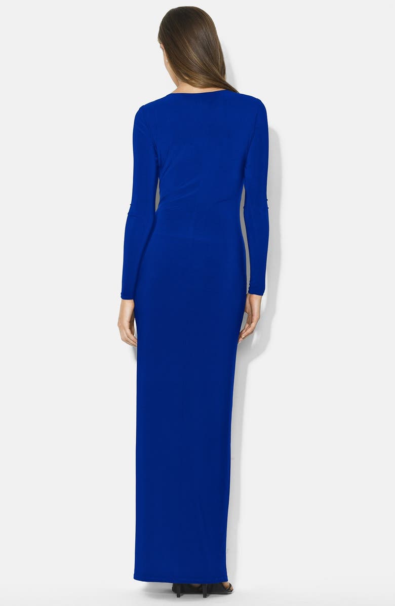 Lauren Ralph Lauren Embellished Side Drape Jersey Gown, Alternate, color, 