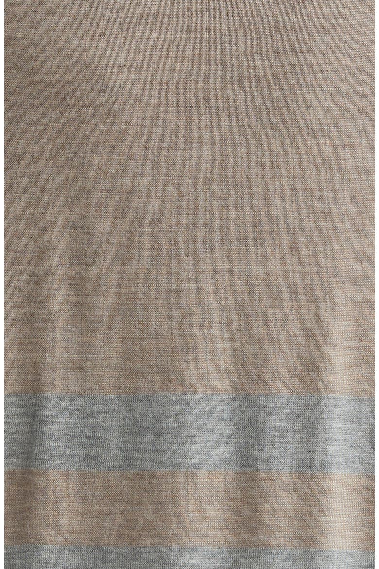 Coira Stripe Superfine Cashmere Polo, Alternate, color, PEBBLE/ CULLEN GREY