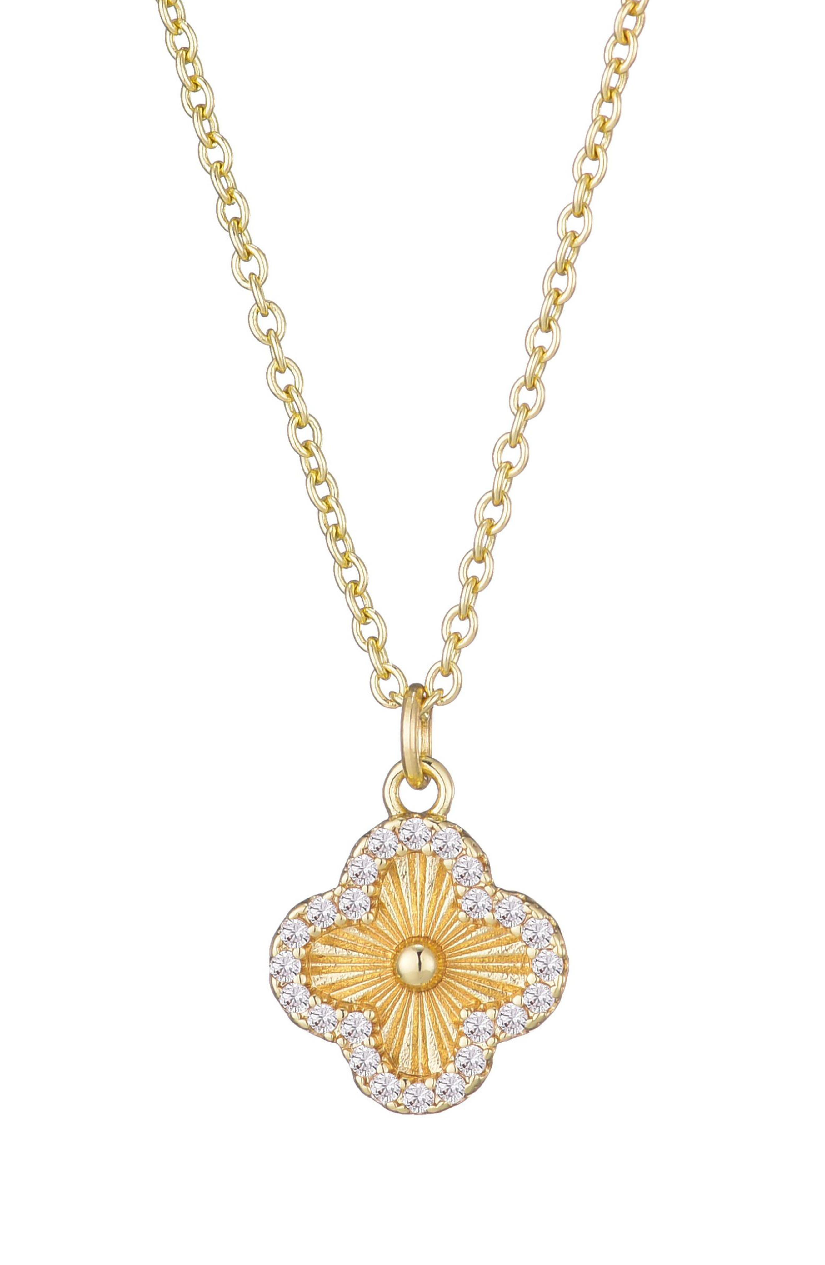 Adornia Pavé CZ Clover Pendant Necklace