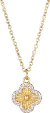 Adornia Pavé CZ Clover Pendant Necklace