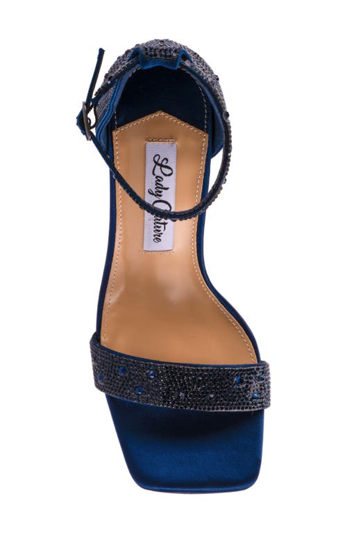 Lady Couture Dalia Crystal Embellished Ankle Strap Sandal In Blue