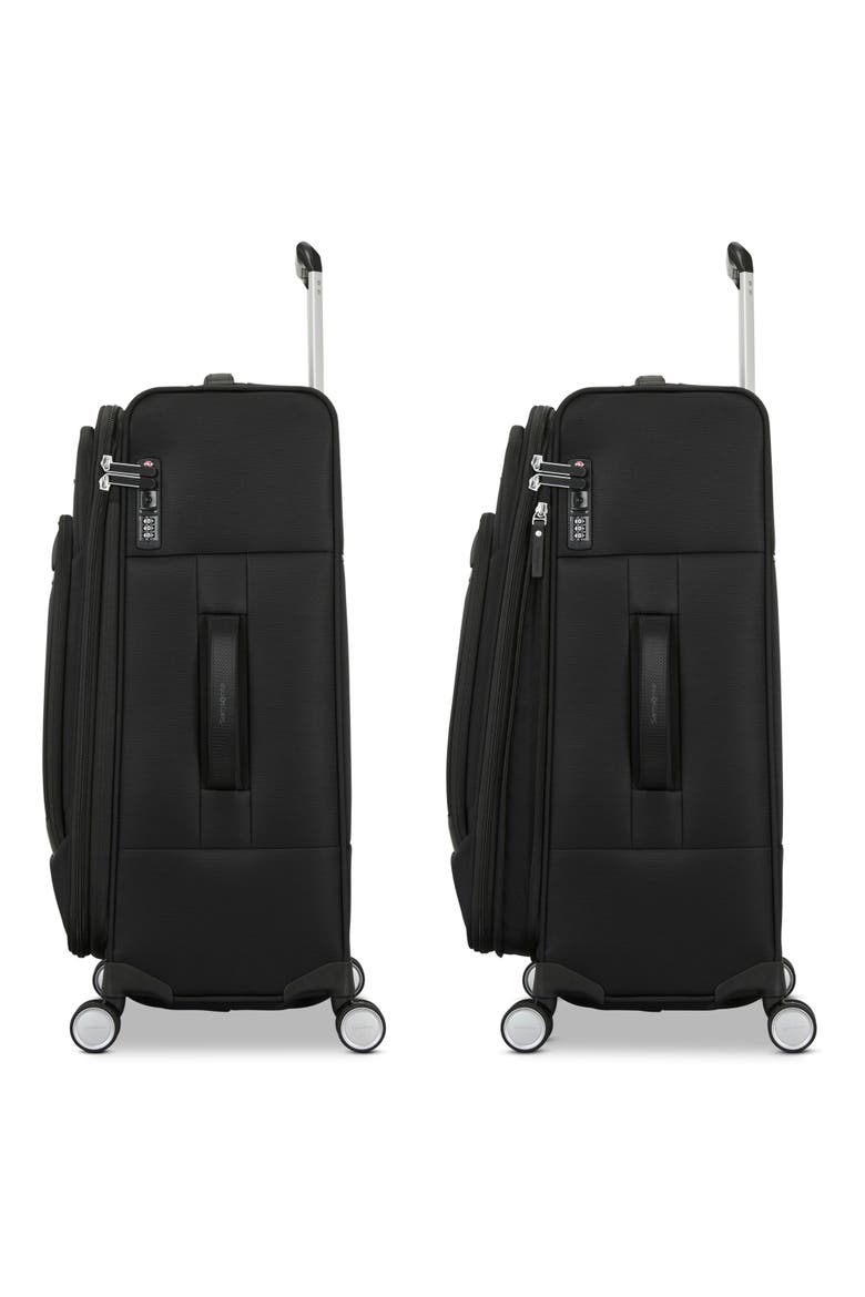 Portlift Softside 25" Medium Checked Spinner Luggage, Alternate, color, Black