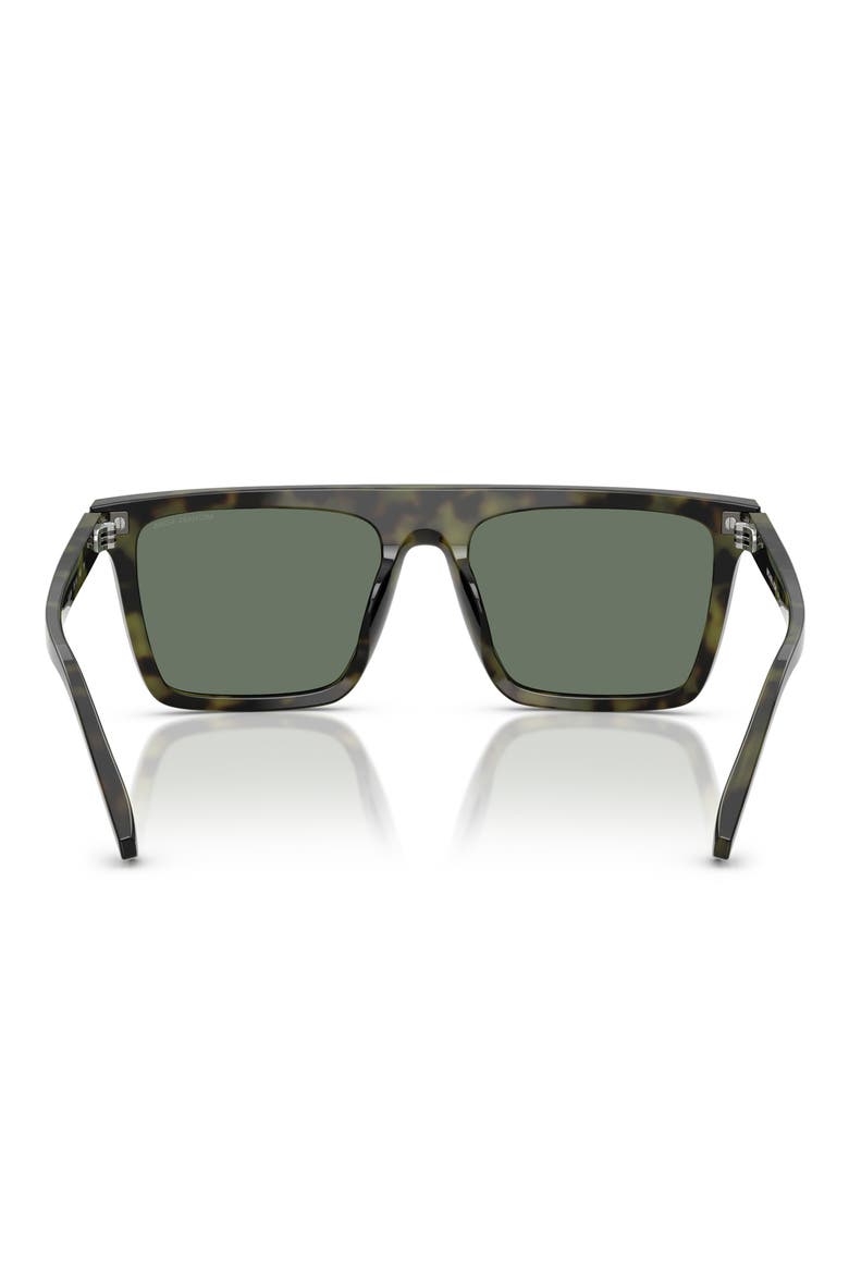 Edgewater 55mm Flat Top Square Sunglasses, Alternate, color, OLIVE TORTOISE / GREEN SOLID