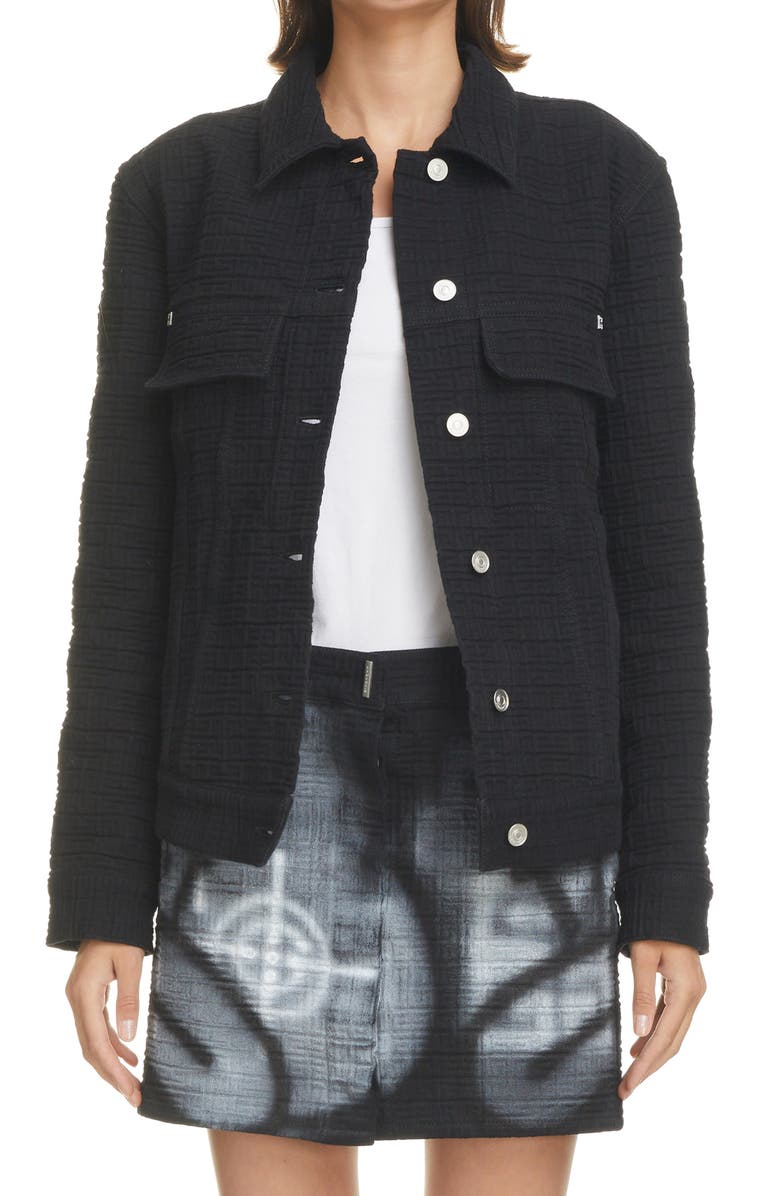 Givenchy x Chito Finesse Dog Print 4G Logo Jacquard Denim Jacket, Main, color,