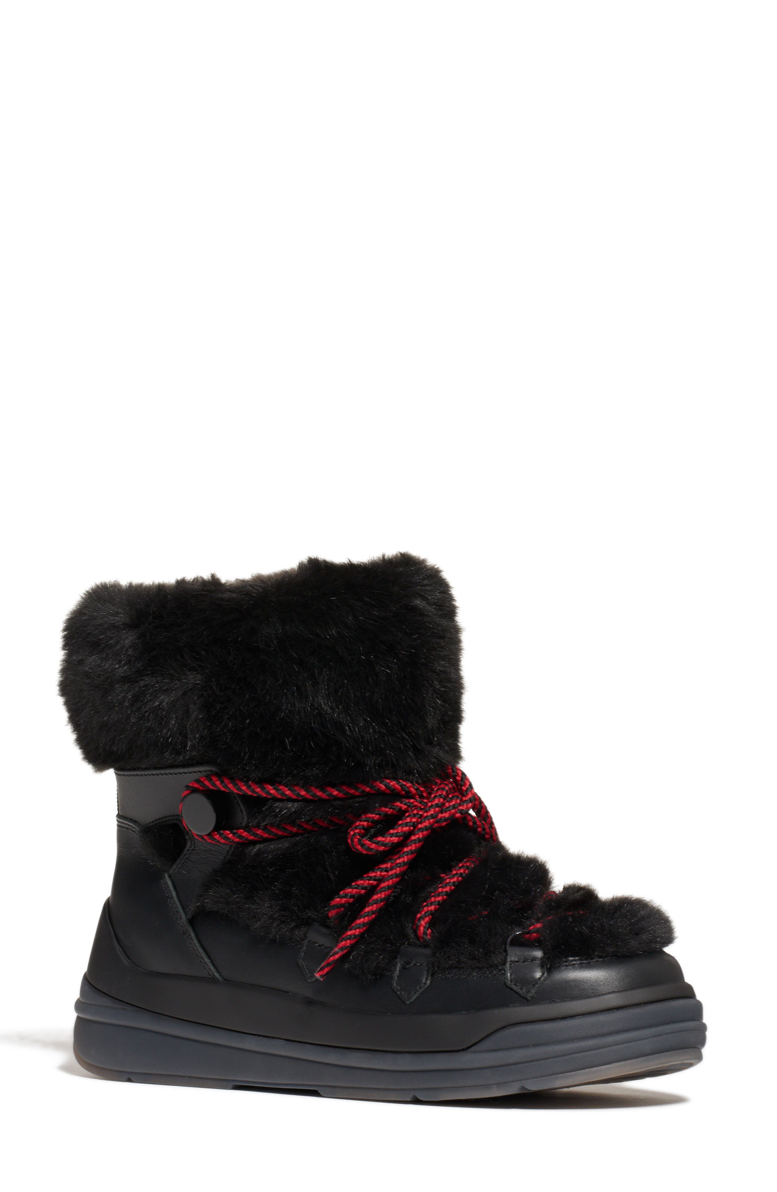 Moncler Insolux Faux Fur Lined Waterproof Snow Boot, Main, color, 