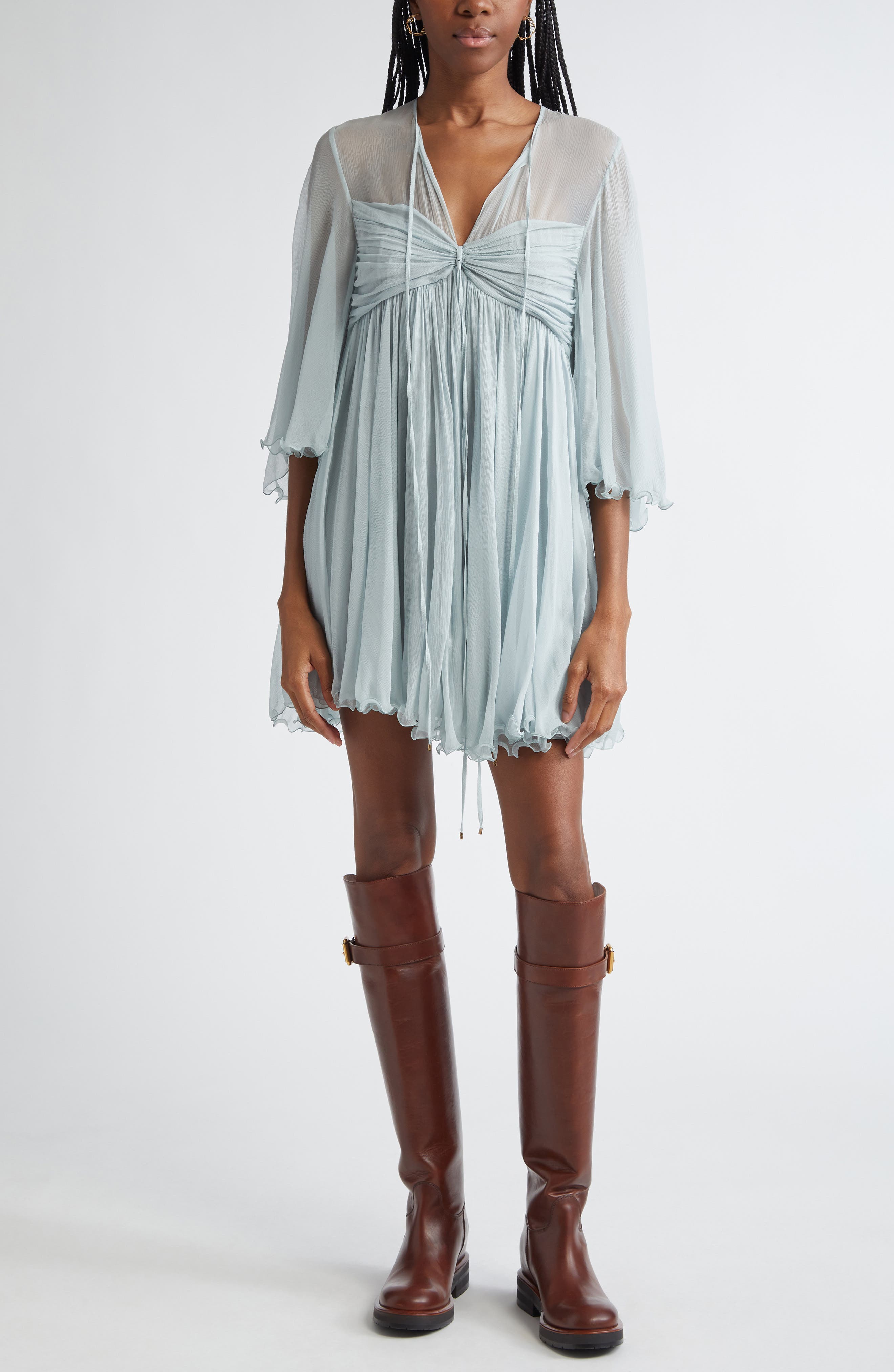 grey babydoll dress PARSON RACERBACK BABYDOLL DRESS | The Crowned Bird