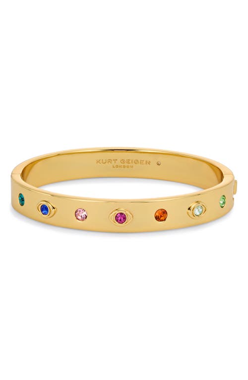 Kurt Geiger London Evil Eye Hinged Bracelet In Gold